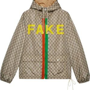 Gucci Fake/Not print GG nylon jacket